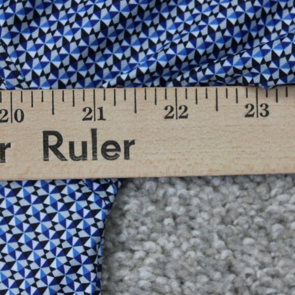 Maelreg Performance Polo Shirt Mens Small Blue Geometric Stretch S/S Pullover - Picture 11 of 13